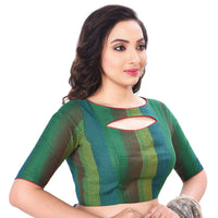 RENE Women's  Silk Half Sleeve Stitched Blouse