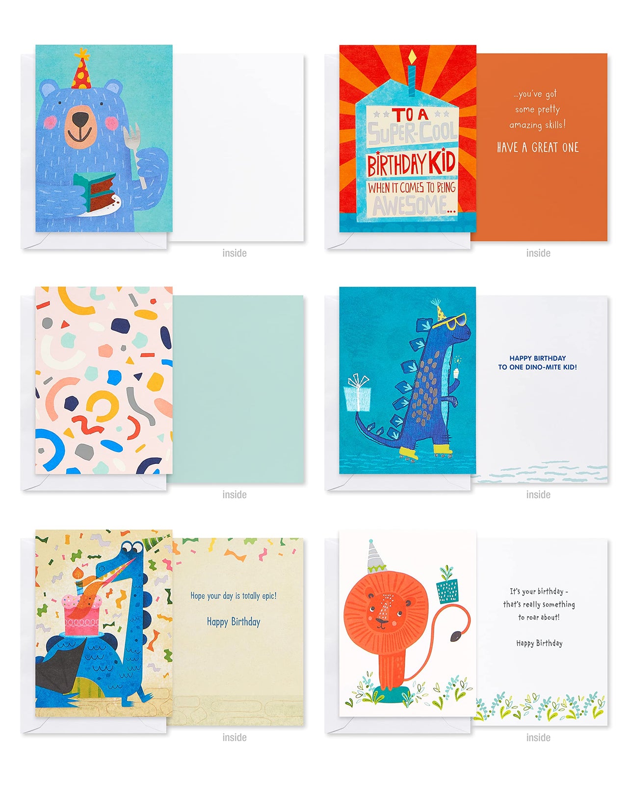 American Greetings Deluxe Kids Birthday Card Assortment, Bright and Cheerful Designs (40-Count)