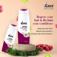 VCare Small Onion Shampoo for Hair Growth 200ml and Hair Fall Control - With Shallot Onion and Amla Suitable for Both Men & Women (Pack Of 3)