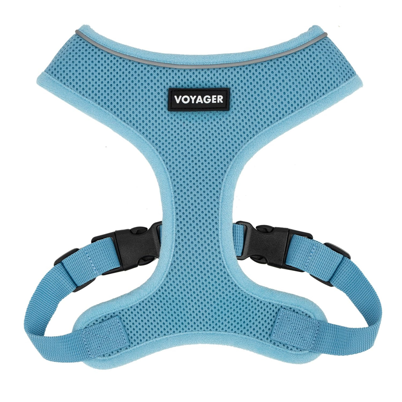 Aerolite No Pull Mesh Dog Harness with Lightweight, Soft, Breathable Chest Coverage, Reflective Stitching, and Adjustable Straps for Walking, Running, Training, Heavy Duty and Durable - Baby Blue, S