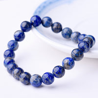 WRCXSTONE Natural 8mm Gorgeous Semi-Precious Gemstones Healing Crystal Stretch Beaded Bracelet Unisex Lapis Lazuli