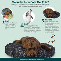 Molly Mutt Medium to Large Dog Bed Cover - Rocketman Print - Measures 27x36x5 - 100% Cotton - Durable - Breathable - Sustainable - Machine Washable Dog Bed Cover