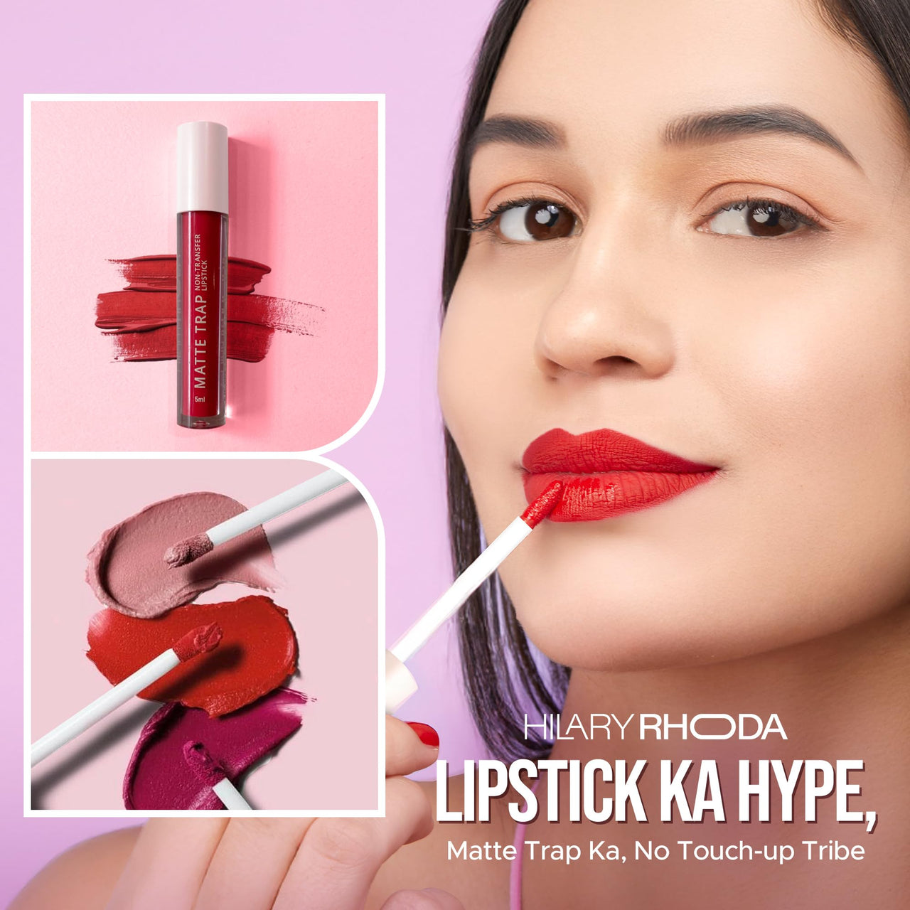 Hilary Rhoda Matte Trap Liquid Lipstick | Non-Transfer & Waterproof Lipstick | 8-Hour Long Stay | Non-Drying Formula | 5ml (Peachy - Shade 07)