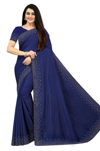 PUNYATHA CREATION Women's  & Girl's  Chanderi Chanderi Saree With Blouse Piece