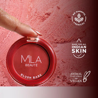 MILA BEAUTÉ Blush Babe Powder Blush | Matte Finish Long-Lasting Pigment | Easy to Blend | Non-Drying With Rosehip Oil, Jojoba Oil and Vitamin E | Shade - (Candy Pink 5g)
