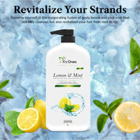 TryOnes Lemon mint Shampoo & Itchy & Flaky Scalp Reduces Dandruff from 1st wash | Moisturises Scalp | Provides Gentle Cleansing 1000 ml
