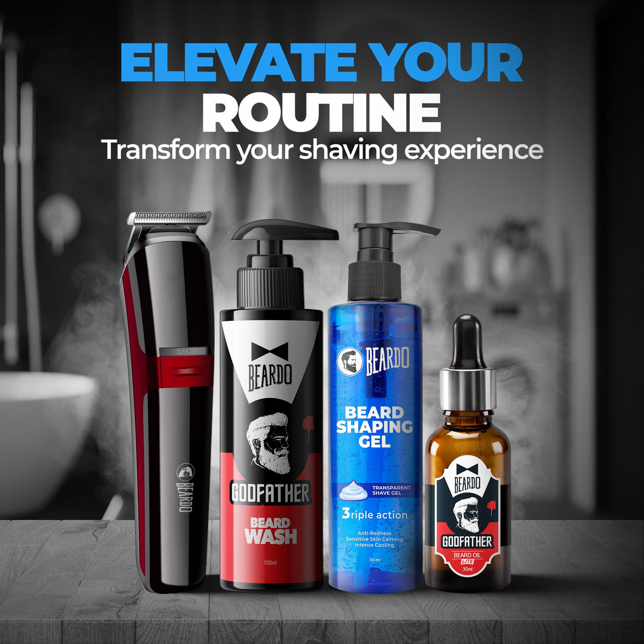 Beardo Beard Shaving Gel, 110ml | 3riple Action Transparent Shaving Gel for Men | Shaving gel with Anti-Redness, Calming, Intense Cooling | Suitable for Sensitive Skin