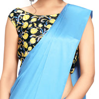 Cloud walker Women Soft Satin Silk Saree With Digital Printed Unstiched Blouse Piece(5.5m Saree +0.8m Blouse Piece).