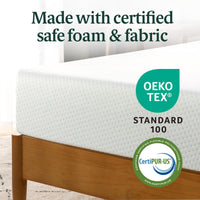 ZINUS 6 Inch Green Tea Memory Foam Mattress [New Version], Queen, Fiberglass free, Medium Firm Feel, Zoned Pressure Relief, Certified Safe Foams & Fabric, Mattress in A Box 6