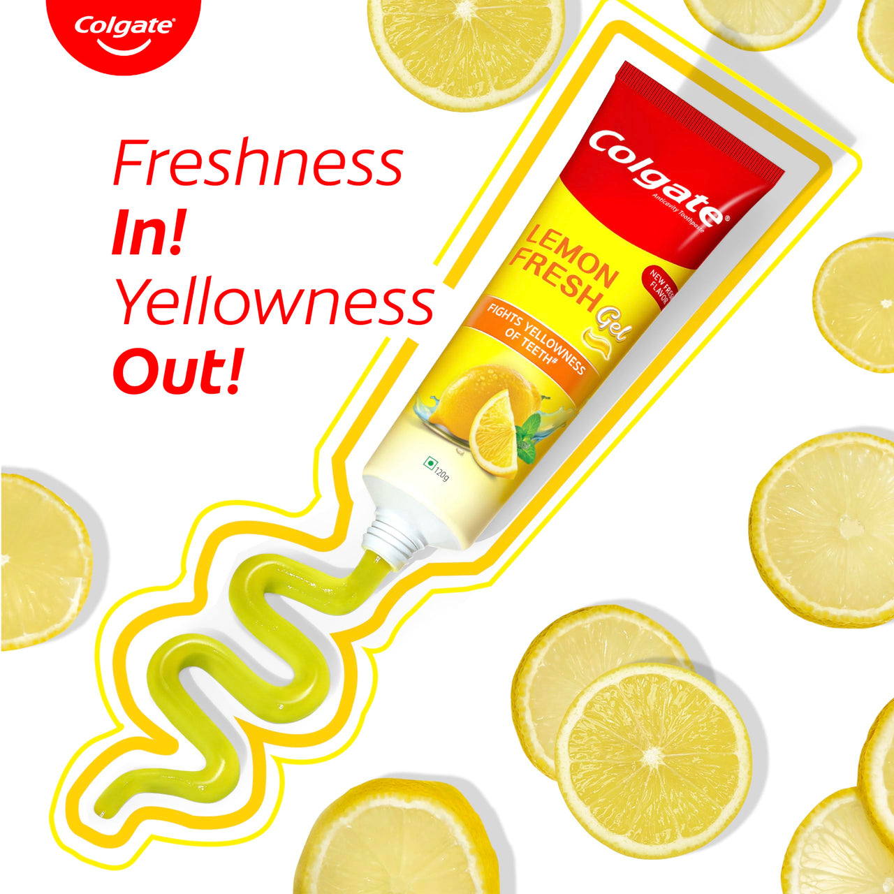 Colgate Lemon Fresh Gel Toothpaste, Fights Yellowness of Teeth, Freshens Breath, Anticavity Fluoride Toothpaste, Enamel-Safe (240gm)