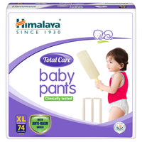 Himalaya Total Care Baby Pants Diapers, XL 74 Count, Anti-Rash Shield, 12-17 kg, Rapid Absorption, Superior Comfort, Clinically tested