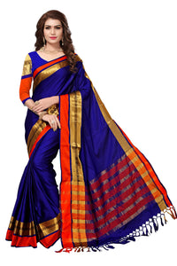 SAREE MALL Women's  Cotton Silk Saree with blouse piece (8AURA8001-parent)