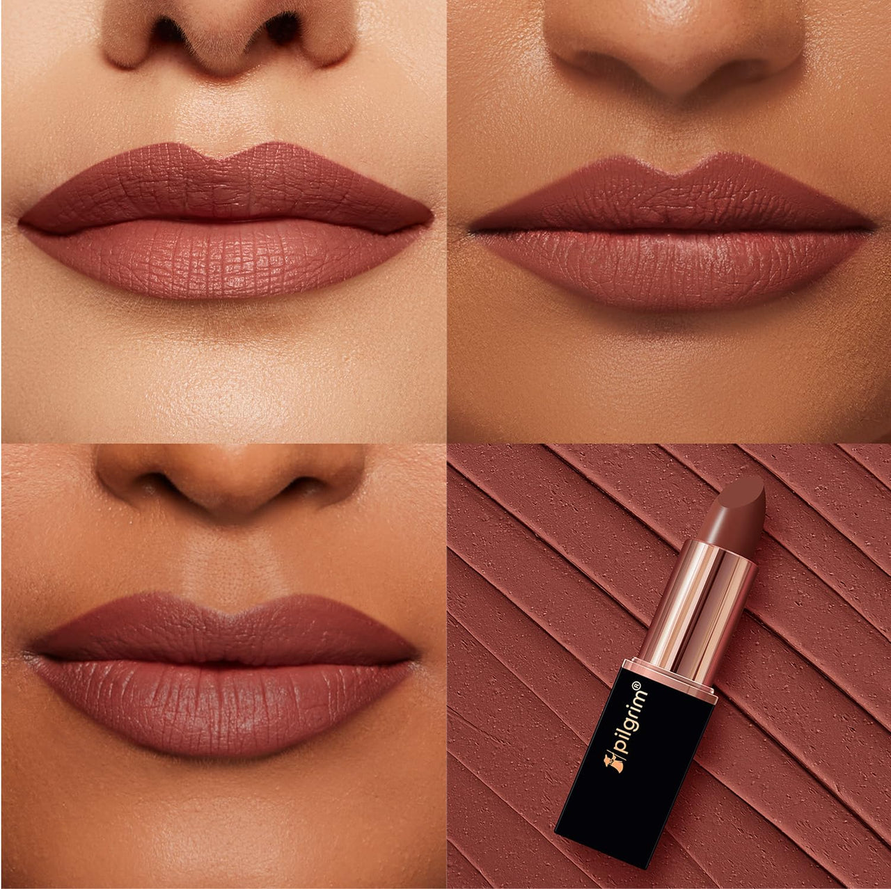 Pilgrim Matte Bullet Lipstick Intense Colour Transferproof & Smudgeproof Mocha Bliss-04