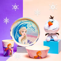 Zak Designs Disney Frozen 2 Kids Dinnerware Set 3 Pieces, Durable and Sustainable Melamine Bamboo Plate, Bowl, and Tumbler are Perfect For Dinner Time With Family (Anna, Elsa, Olaf) 8