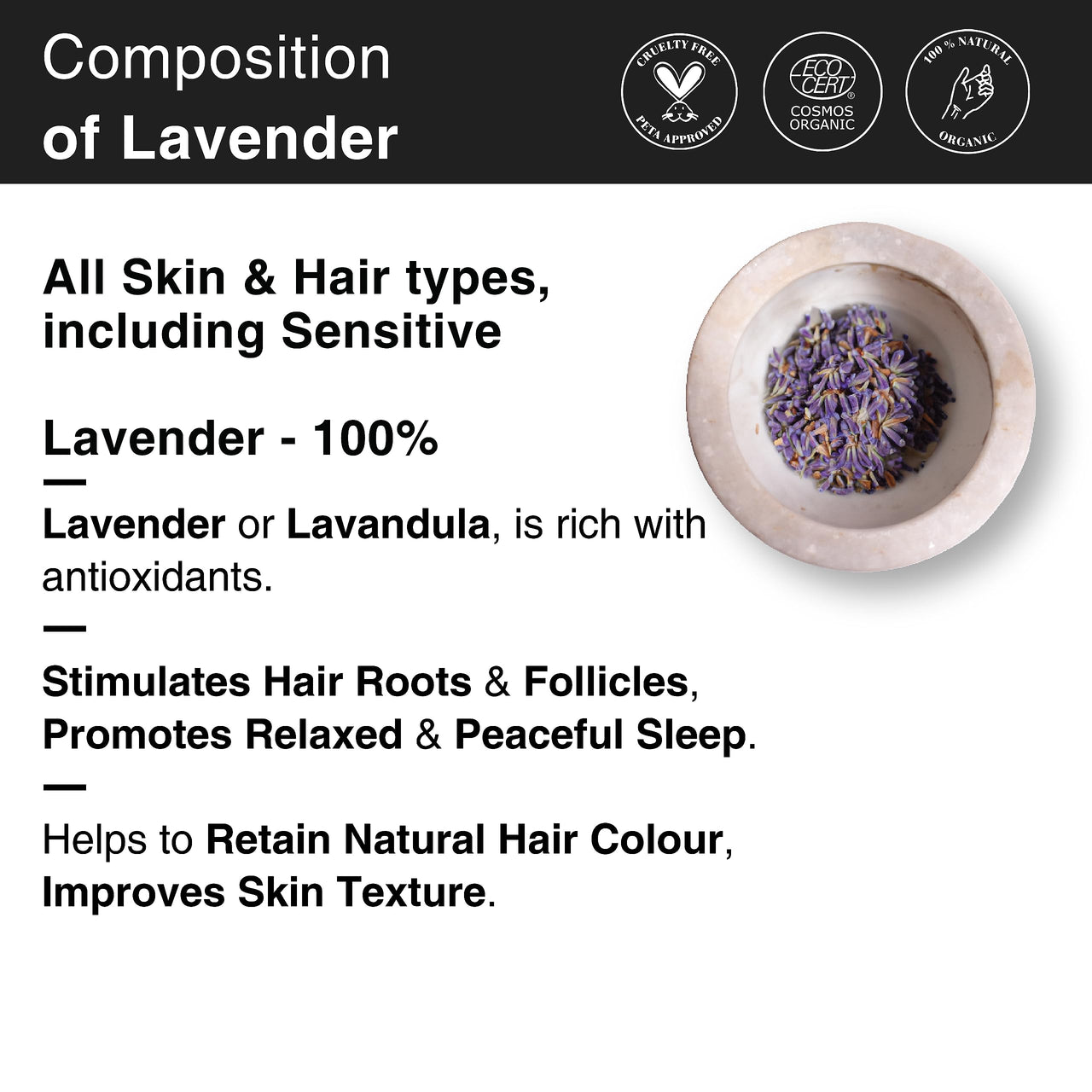 Soulflower Lavender Essential Oil for Healthy Hair & Growth, Skin, Hair Fall Control and Relaxing Sleep| Lavandula Angustifolia | Ecocert Certified Organic 100% Pure, Natural, Undiluted | 15ml