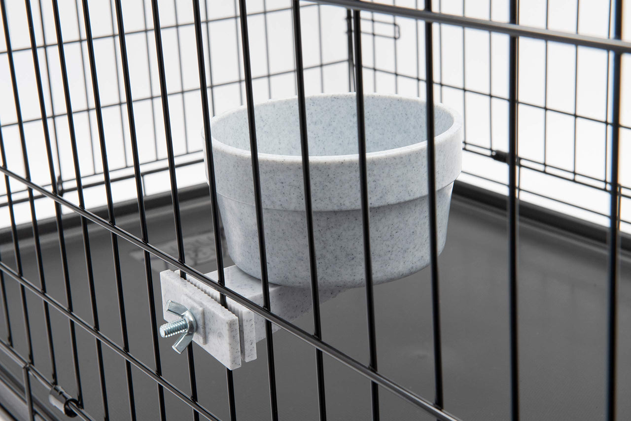Lixit Quick Lock Removable Dog Kennel Bowls for Wire and Soft Sided Crates (20oz Wire Crate, Granite) 20oz Wire Crate