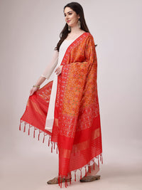 KAPAAHA Women's  Woven Silk Bandhani Patola Dupatta, Width 45 inch, Length 2.5 meter