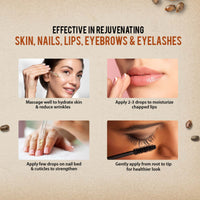 Dabur Castor Oil - 200ml | 100% Natural Cold Pressed Oil | Promotes Hair Growth, Hydrates Skin & Reduces Wrinkles | No Mineral Oil & Silicones