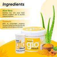 Ozone Instant Glo Bleach Cream | Aloe Vera & Turmeric Infused | Quick & Effective Brightening for Men & Women | 250g