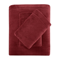 Sleep Philosophy True North Fleece Sheet Set Full, Solid Color, Warm & Plush Sheets Soft Fleece Bedding Full Size Sheets, Fitted Pocket Fits Up to 16