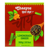 Chaayos Lemongrass Ginger Tea - Premium Chai Patti for Cough & Cold Remedy (300g)