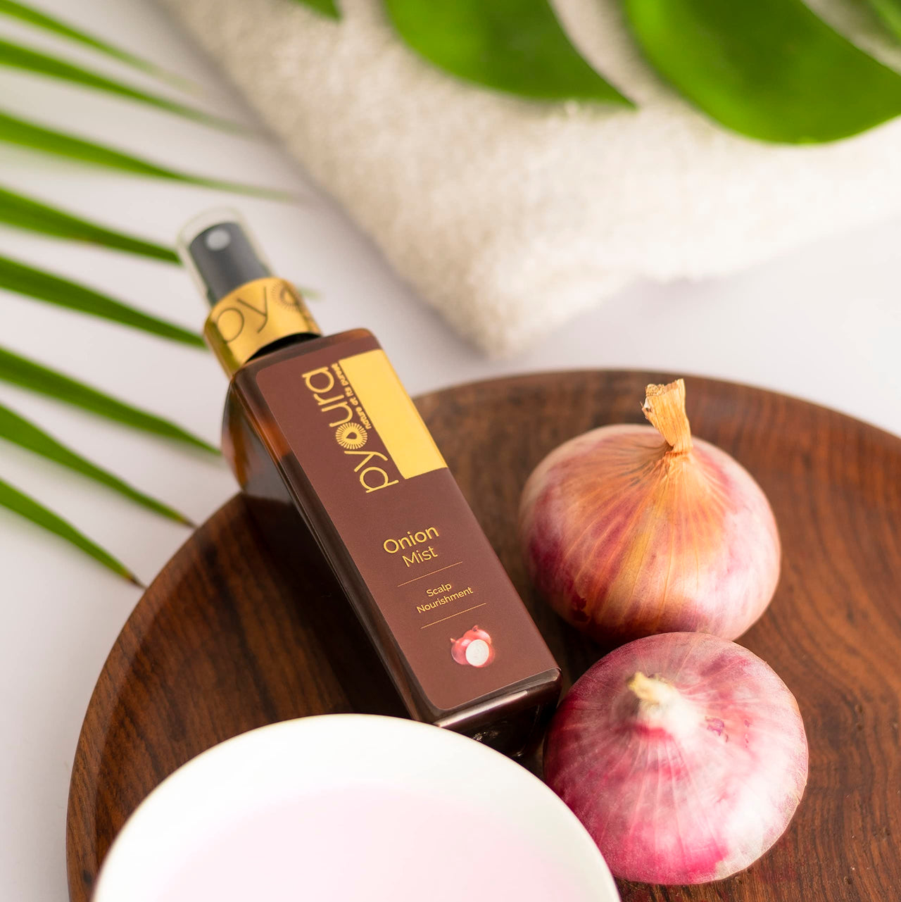 PYOURA Hair Fall & Repair Onion Spray, Helps Hair Growth & Reduce Loss, Natural Keratin Enhancer Serum for Nourished Scalp, Ayurvedic Non Sticky Herbal Ayurvedic Mist, 100 ml