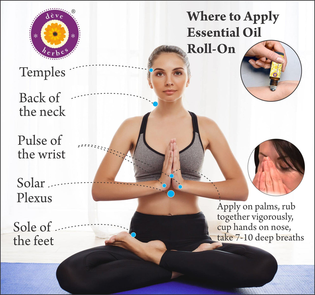 Deve Herbes APPREHENSIVE ANXIETY RELIEF - Aromatherapy Essential Oil Blend of Bergamot, Lavender, Neroli, Rose, Melissa, Geranium, Cedarwood, Patchouli & Orange Essential Oils 10ml
