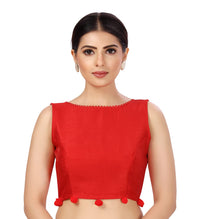 X3 Women's  Polyester Silk Sleeveless Saree Blouse