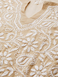 Ada Lucknowi Hand Embroidered Traditional Chikankari Georgette Kurta Kurti with Slip for Women