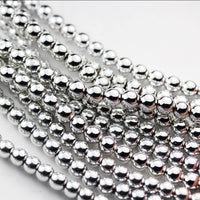 Hematite Balls Beads for Making Jewelry Bracelet Energy Healing Crystals Jewelry Chakra Crystal Jewerly Beading Supplies Colored Silver Hematite 6mm 15.5inch About58-60 Beads
