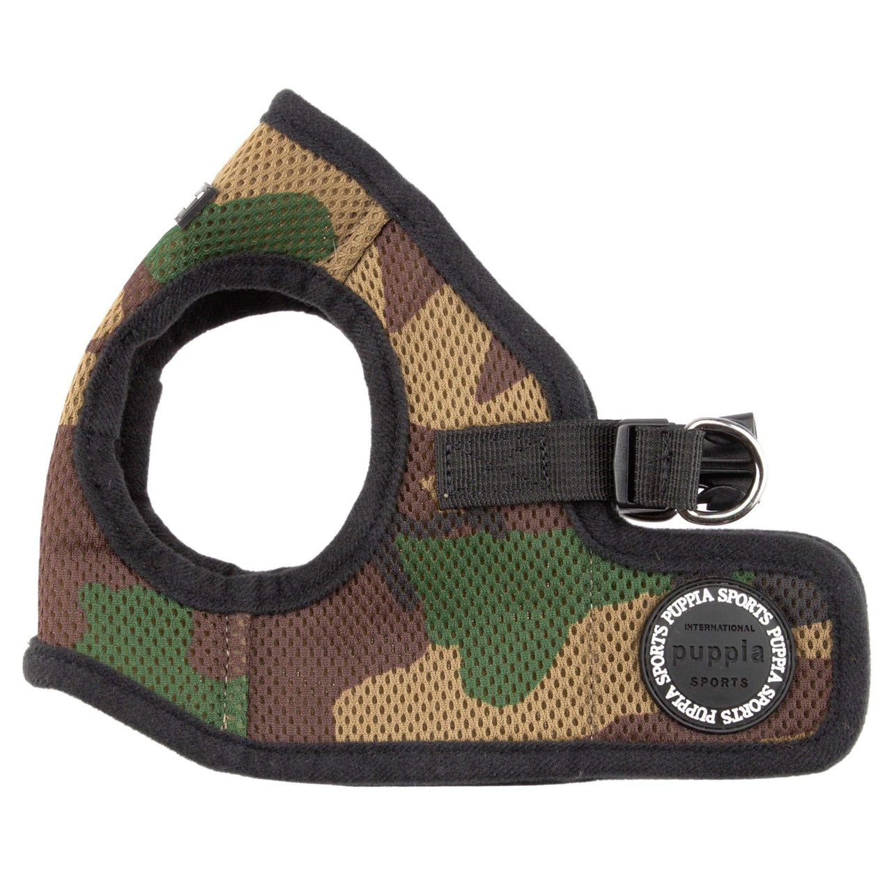 Puppia Soft Dog Harness No Choke Over-The-Head Triple Layered Breathable Mesh Adjustable Chest Belt and Quick-Release Buckle, Camouflage, X-Small