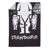 Star Wars Storm Trooper Black and White 4 Piece Toddler Bed Set - Comforter, Fitted Bottom Sheet, Flat Top Sheet, and Reversible Pillowcase