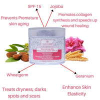 Dutch Iris Nourishing Day Moisturiser with SPF-15 | Wheatgerm, Geranium & Jojoba Extracts | Broad Spectrum Protection | Lightweight & Non-Greasy | For All Skin Types | For Women & Men (Unisex) | 100gms