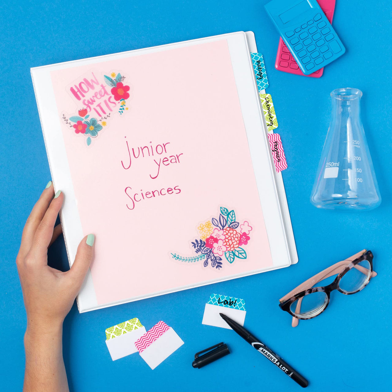 Avery Multiuse Ultra Tabs, 2" x 1.5", 2-Side Writable, Assorted Designs, 24 Repositionable Tabs (74774) 24 tabs