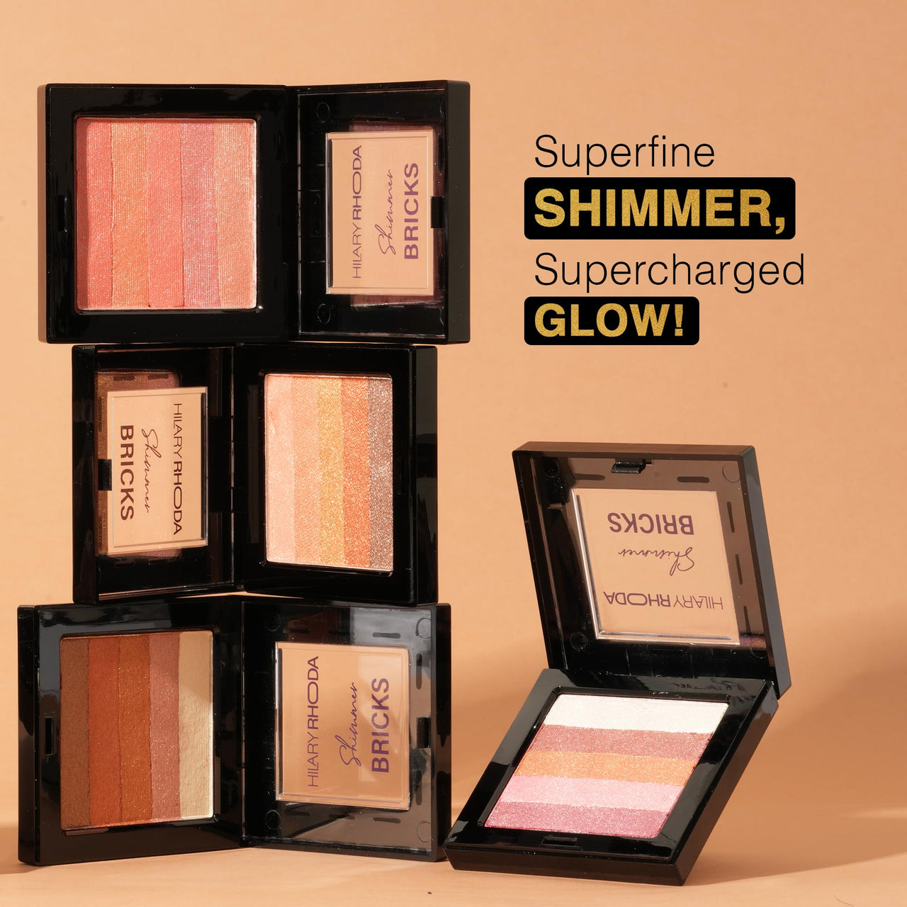 Hilary Rhoda Shimmer Bricks Highlighter Palette | Bronzers, Highlighters & Blushes | Highly Pigmented | Long Lasting & Illuminating Glow - 8.1g (Shade - 03)