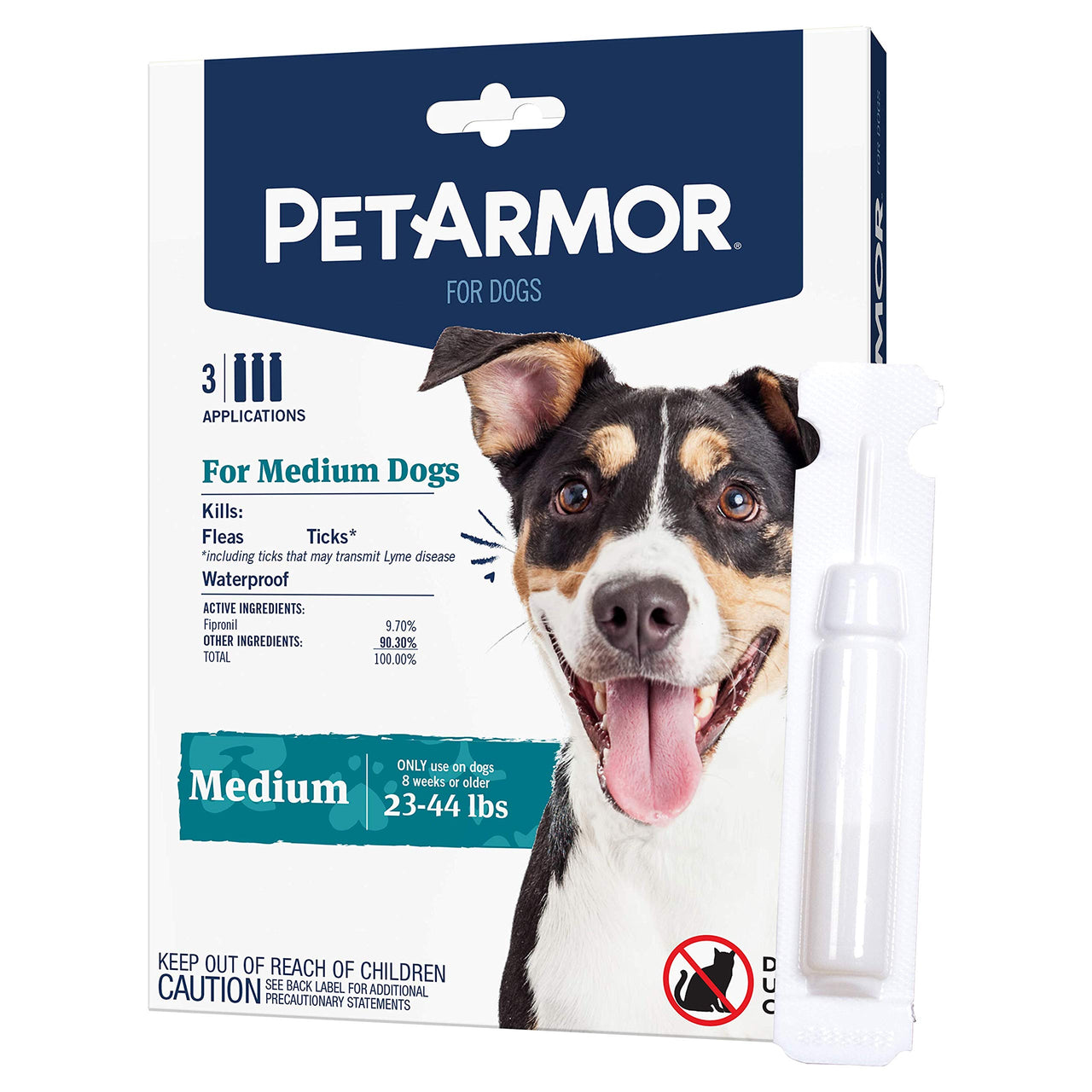 PetArmor for Dogs, Flea and Tick Treatment for Medium Dogs (23-44 Pounds), Includes 3 Month Supply of Topical Flea Treatments 3 Count 22-44 lbs