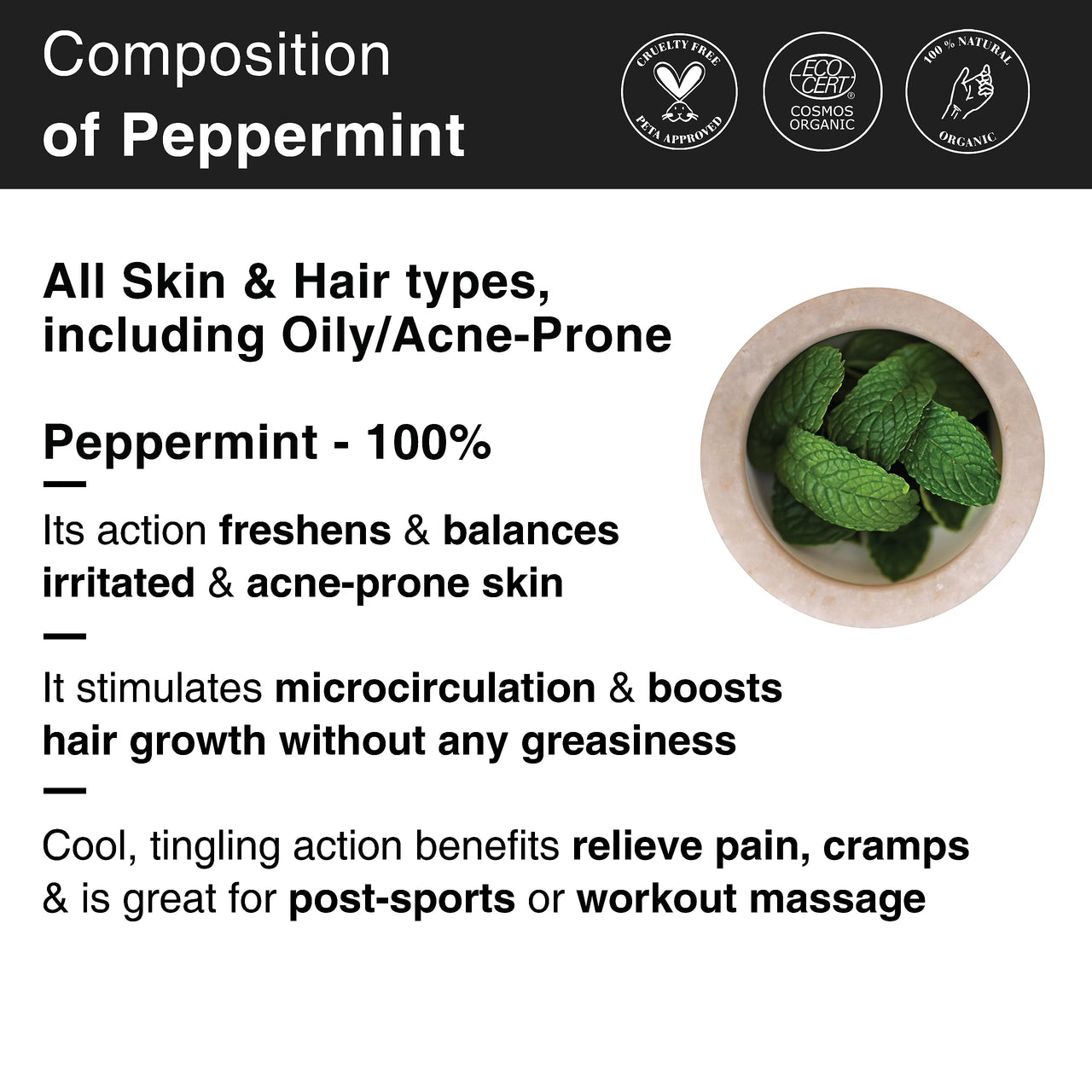 Soulflower Peppermint Essential Oil for Skin & Hair Care, Scalp, Aromatherapy |100% Pure & Natural Therapeutic Grade, Undiluted, Ecocert Cosmos Organic Certified| Mentha Piperita |15ml