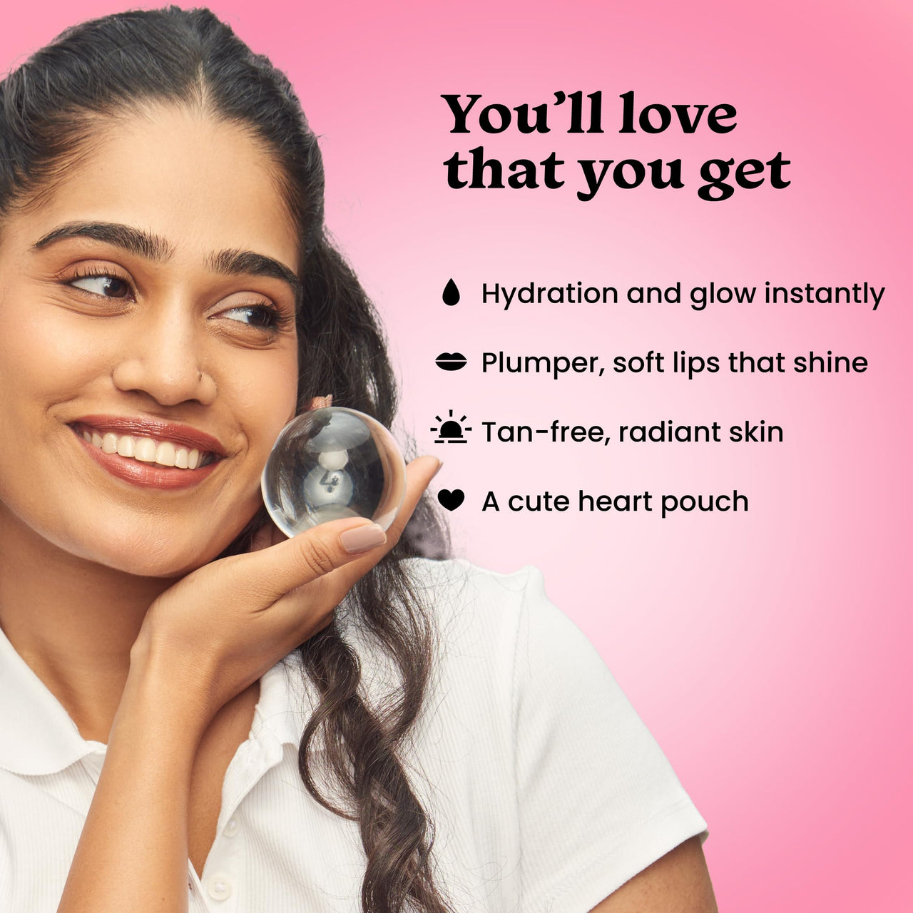 Foxtale Glow On Heartbeat Skincare Gift Set | Hydrating Cleanser, Tan-Removing Face Mask, Nourishing Lip Oil & Free Heart-Shaped Pouch | Travel-Friendly Self-Care Kit for Radiant, Glowing Skin