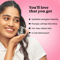 Foxtale Glow On Heartbeat Skincare Gift Set | Hydrating Cleanser, Tan-Removing Face Mask, Nourishing Lip Oil & Free Heart-Shaped Pouch | Travel-Friendly Self-Care Kit for Radiant, Glowing Skin