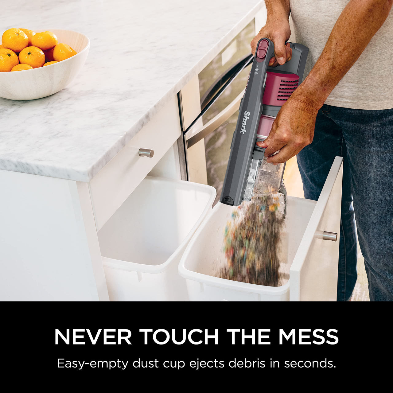 Shark IZ631H Cordless Pro Vacuum with PowerFins and Self-Cleaning Brushroll, Includes Upholstery Tool & Crevice Tool, Up To 60 Minute Runtime, HEPA Filtration, Cordless Vacuum, Dark Grey/Mojito Gray