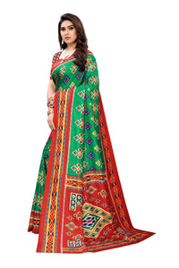 Yashika Women's  Malgudi Printed Saree With Blouse Piece