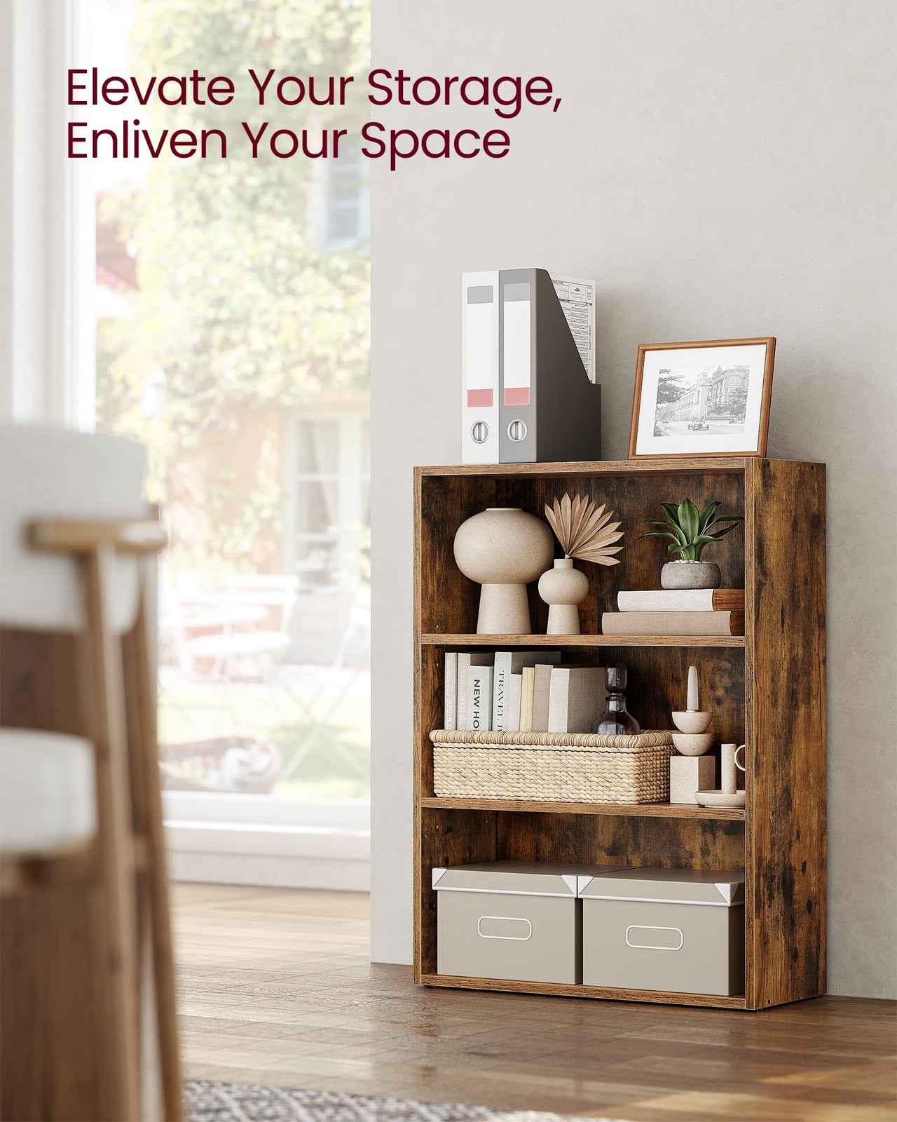 VASAGLE Bookshelf, 23.6 Inches Wide, 4-Tier Open Bookcase with Adjustable Storage Shelves, Floor Standing Unit, Cloud White ULBC164T14 1 Pack 4 Tiers (23.6"W x 42.4"H)