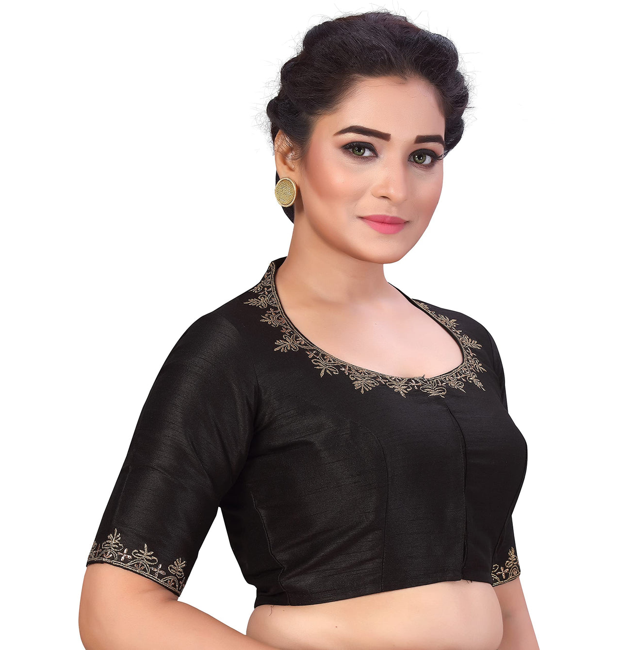 X3 Women's  Polyester Sleeve Readymade Saree Blouse
