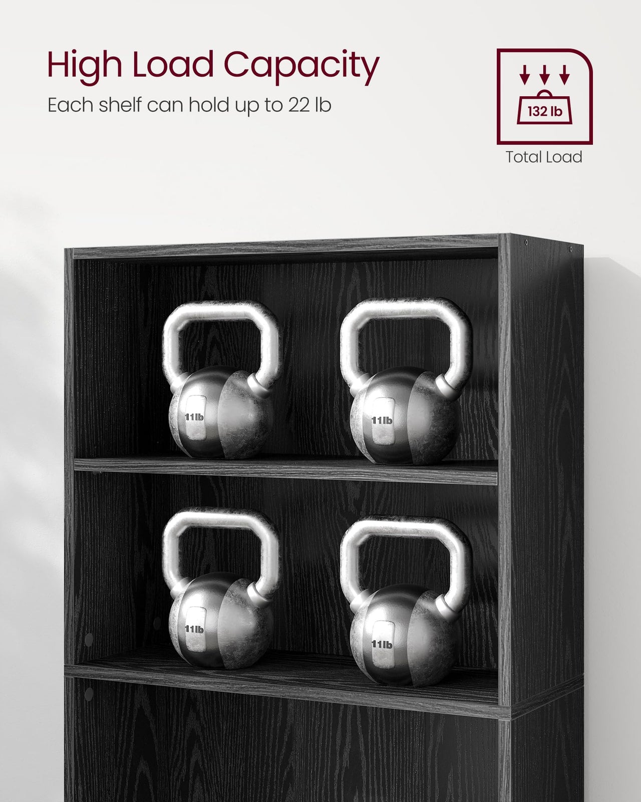 VASAGLE Bookshelf, 23.6 Inches Wide, 4-Tier Open Bookcase with Adjustable Storage Shelves, Floor Standing Unit, Cloud White ULBC164T14 1 Pack 4 Tiers (23.6"W x 42.4"H)