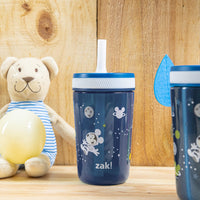 Zak Designs Disney Mickey Mouse Kelso Tumbler Set, Leak-Proof Screw-On Lid with Straw, Bundle for Kids Includes Plastic and Stainless Steel Cups with Bonus Sipper (3pc Set, Non-BPA)15 fl oz. Classic