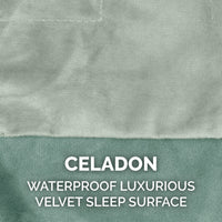 Furhaven Waterproof Throw Blanket for Dogs & Indoor Cats, Washable - Two-Tone Luxe Velvet Dog Blanket - Celadon Green, Large Blanket - Two-tone Luxe Velvet (Celadon Green) 50.0