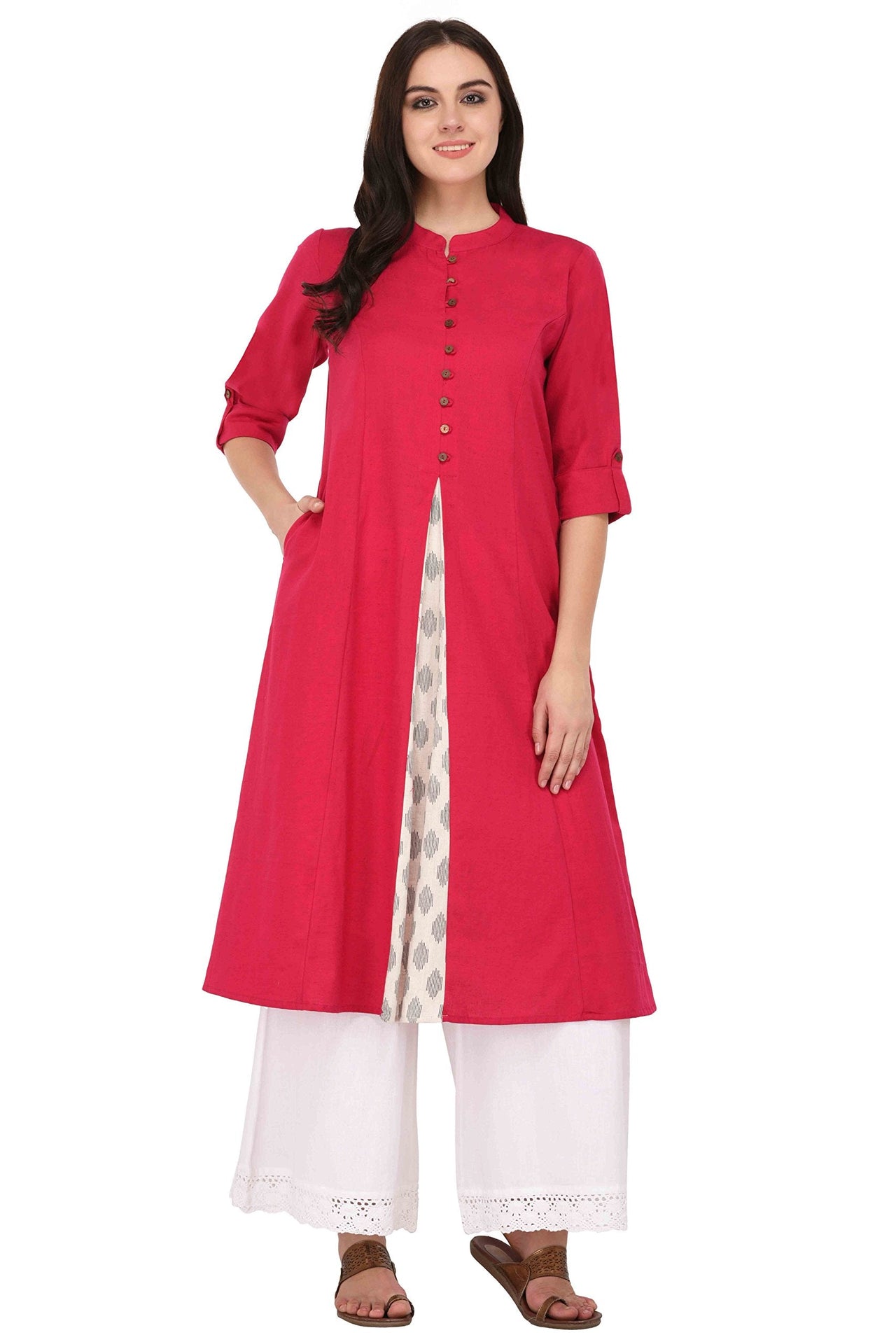 Pistaa's  Women Cotton Printed Cut Regular Kurta