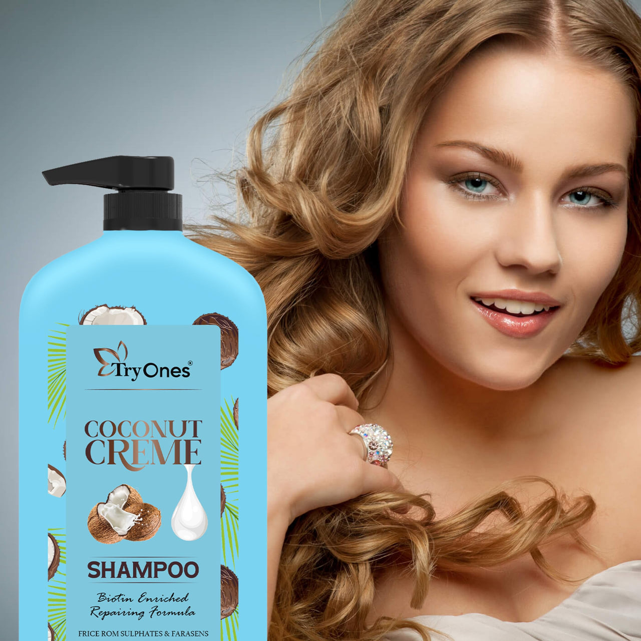 TryOnes Coconut Cream Shampoo For Hair Fall/Strength/Damage/Thinning Strong & Shiny Hair Soft, silky hair I Shampoo for Women and Men - 1000ml