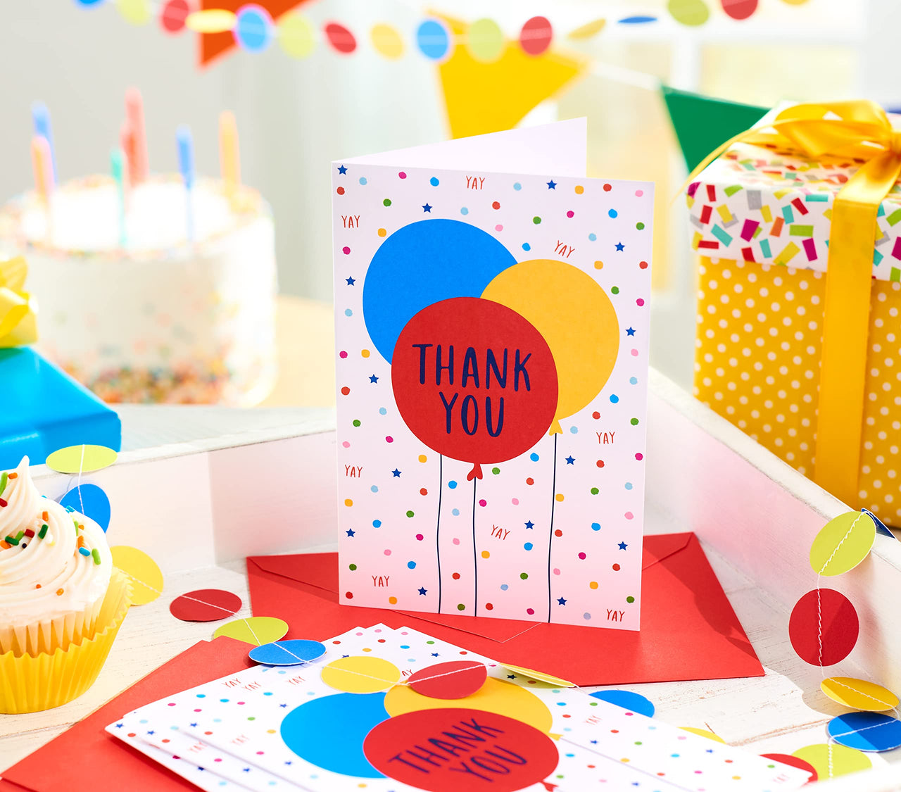 American Greetings Party Invitations and Envelopes Perfect for any Birthday or Special Occasion, Multi Color Balloons (25-Count) red, yellow, blue