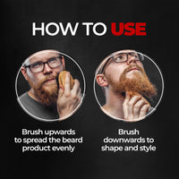Beardo Boar Bristle Beard Brush|Fine 100% Boar Bristles for Effortless Beard Styling|Detangle and Tame frizzy unruly beard|Compact Travel friendly Ergonomic design|Wooden frame|Firm but Soft Bristles|Use with Beard Oil/Wax/Balm/Cream